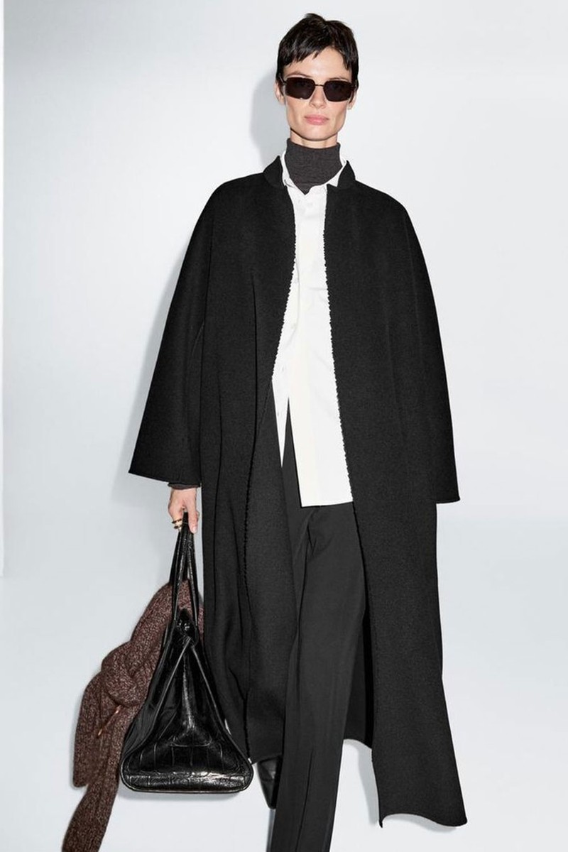 Long Coat With Stand Collar from Massimo Dutti