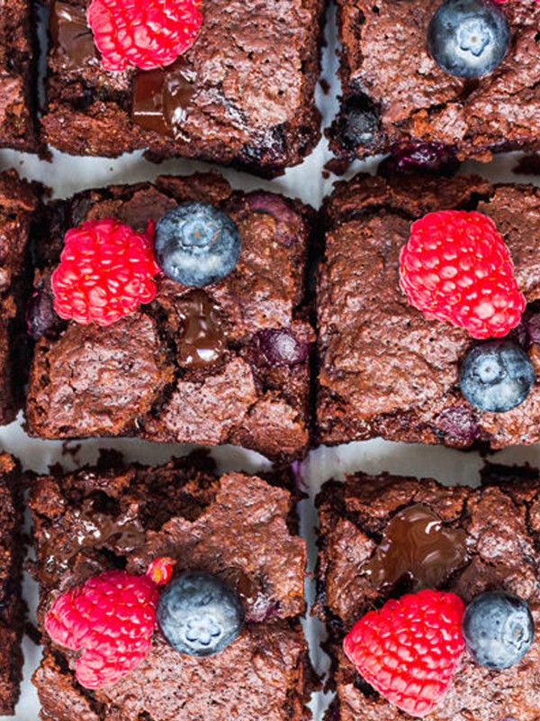 Fudgy Berry Chocolate Brownies