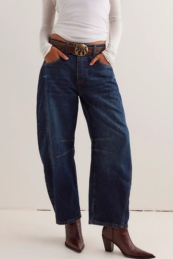 We The Free Good Luck Mid-Rise Barrel Jeans