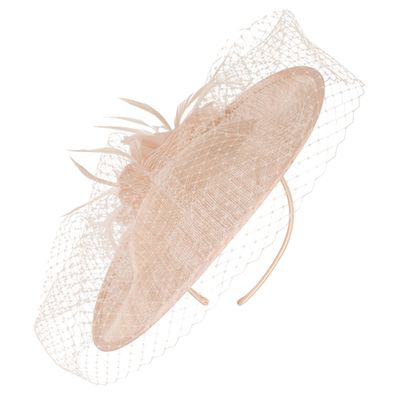 Sinamay Disc Veil & Feather Hatinator from Chesca