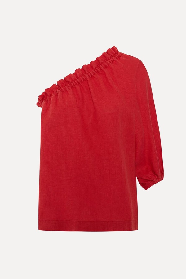 Luna Linen One Sleeve Top from Labeca