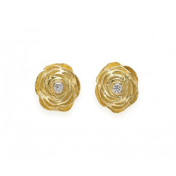 Diamond Rose Earrings