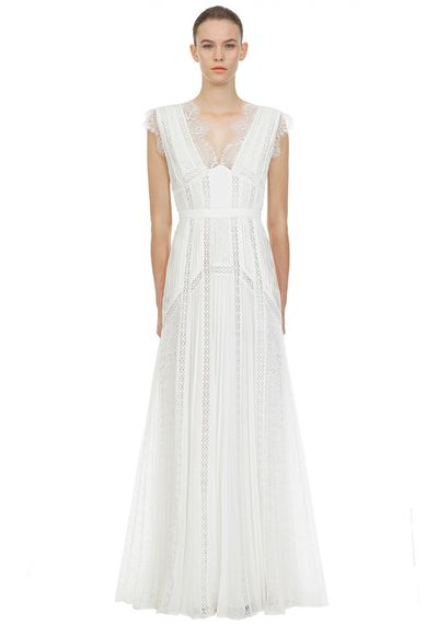 Fine Lace Panel Maxi Dress from Self-Portrait