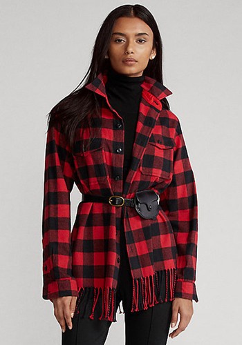 Fringe-Trim Plaid Shirt from Ralph Lauren