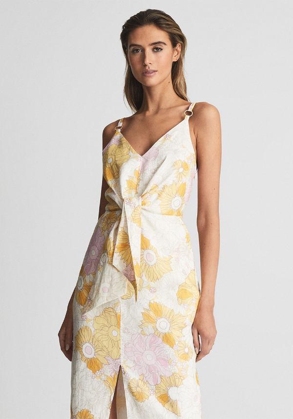 Kay Tie Front Printed Dress