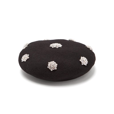 Crystal-embellished Wool Beret from Benoît Missolin