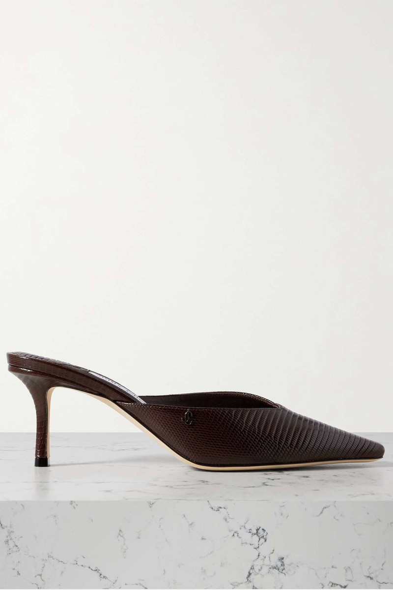 Vivi 65 Embellished Croc-Effect Leather Mules from JIMMY CHOO