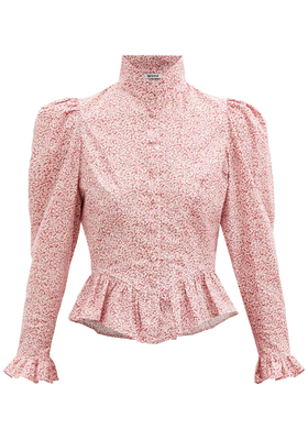 Grace Floral-Print Puff-Sleeved Cotton Blouse from Batsheva
