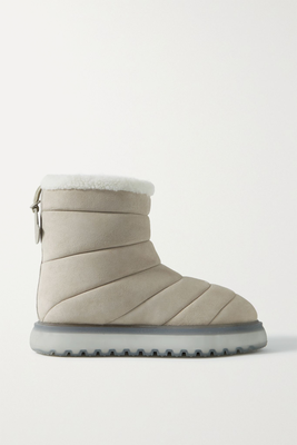 Hermosa Shearling-Lined Suede Ankle Boots from Moncler