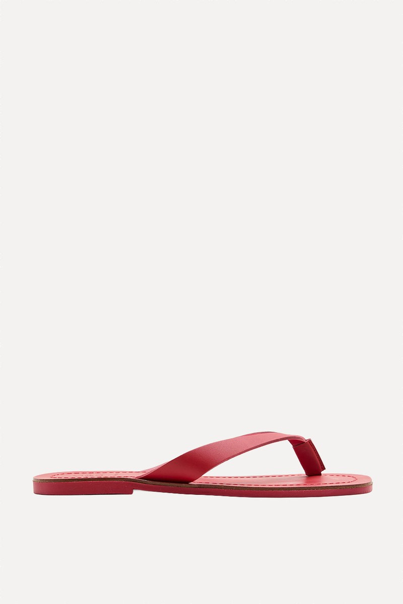 Flat Square Toe Flip Flops 