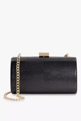 Bestelle Snake-Embossed Faux-Leather Box Clutch Bag from Dune