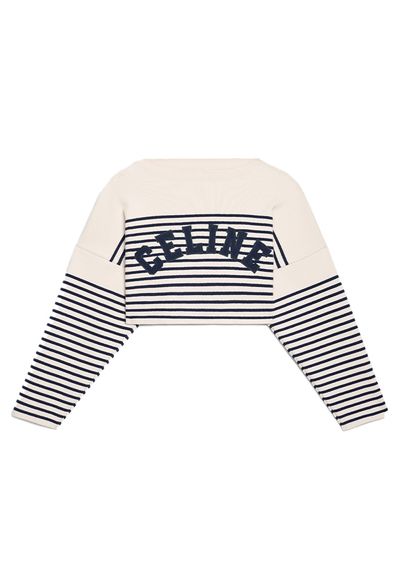 Striped Knit Cotton Sweater from Celine