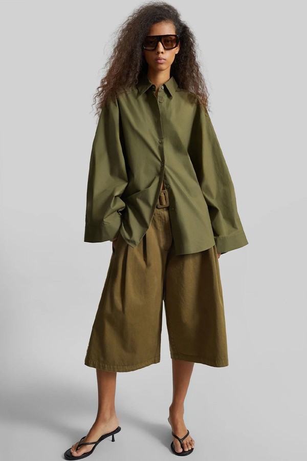  CO Garment Dye Pleated Culottes from The frankie shop