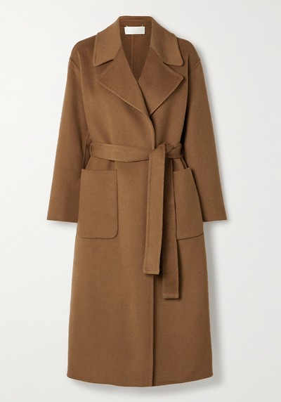 Belted Wool-Blend Felt Coat from Michael Michael Kors