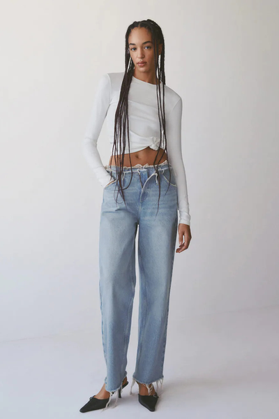 Wideleg Mid-Rise Jeans from Mango