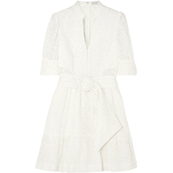 Valentina Belted Broderie Anglaise Cotton Mini Dress from Rebecca Vallance