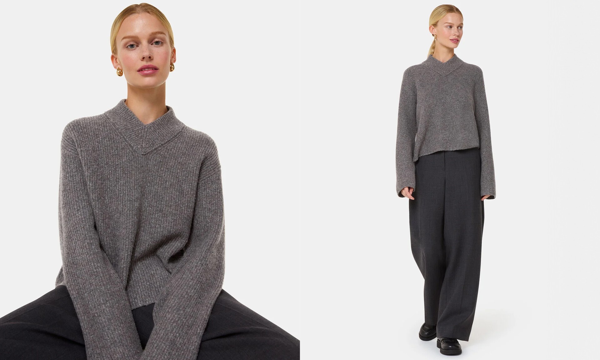 V Neck Wool Mix Knit from Whistles