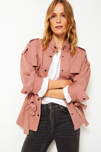 Button Detailed Utility Bomber Jacket from Marks and Spencer