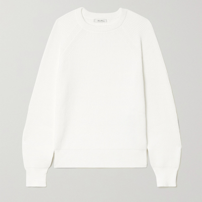 Mattia Cutout Ribbed Cotton-Blend Sweater from Max Mara