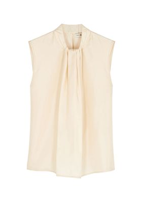 Ivory Silk-Twill Top from Tory Burch