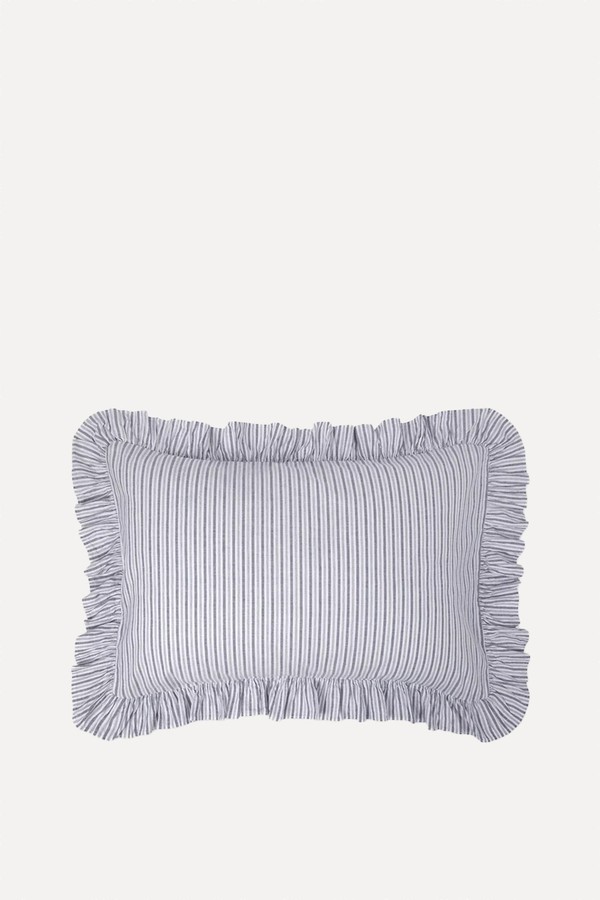 Dorit Striped Cotton Oxford Pillowcase from The White Company