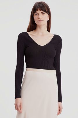 Iconic V-Neck Textured Top from Calvin Klein