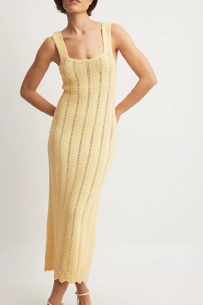 Knitted Flowy Midi Dress from NA-KD
