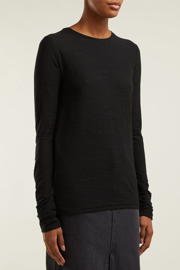 Long-Sleeved Slubby Cotton-Jersey T-Shirt from Raey