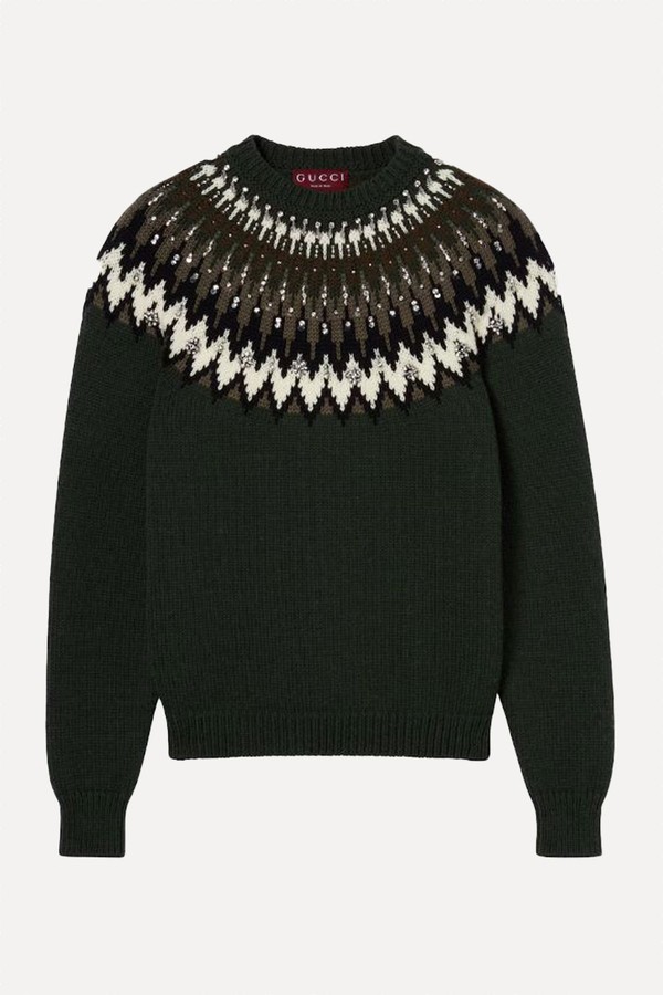 Norwegian Wool Jacquard Sweater from Gucci