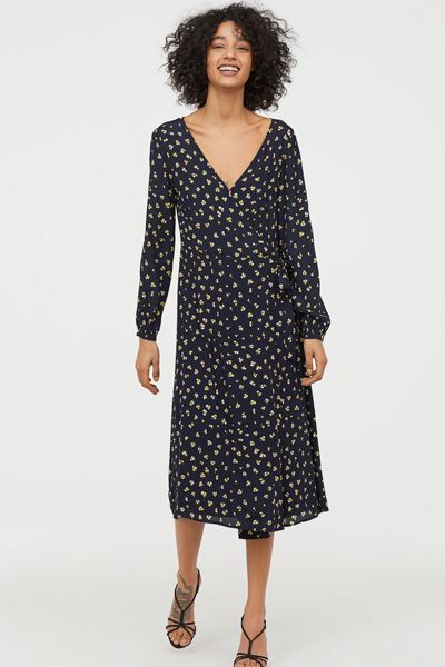 Patterned Wrap Dress