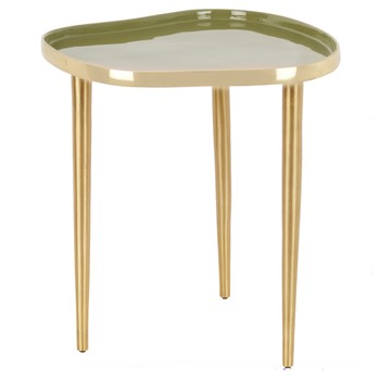 Green Enamel Oblong Three Legged Side Table 