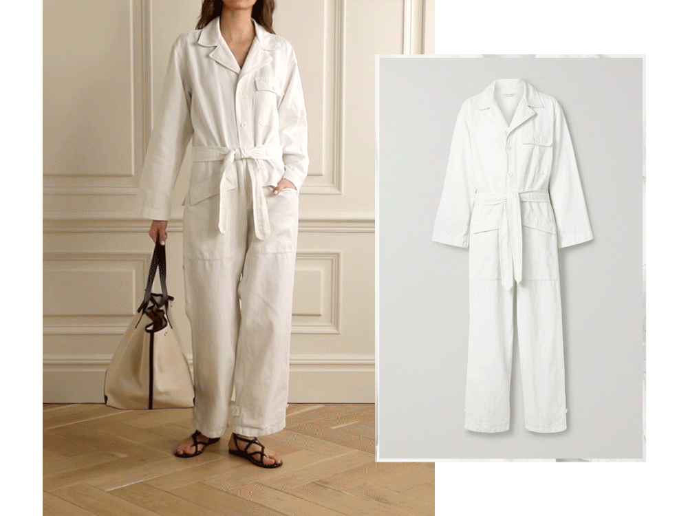 Aria Belted Cotton And Linen-Blend Twill Jumpsuit, £755 |  Nili Lotan