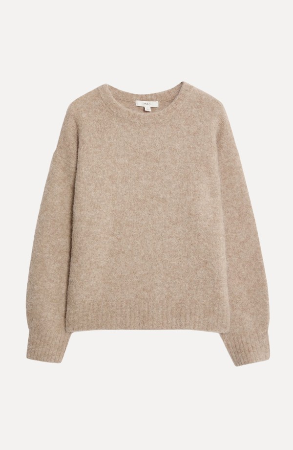 Alpaca Blend Textured Relaxed Jumper