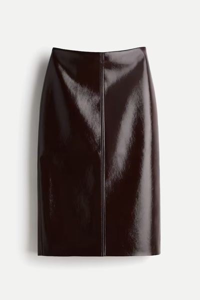 Coated Pencil Skirt