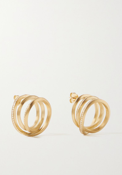 Swirl Gold-Plated Topaz Earrings from Completedworks