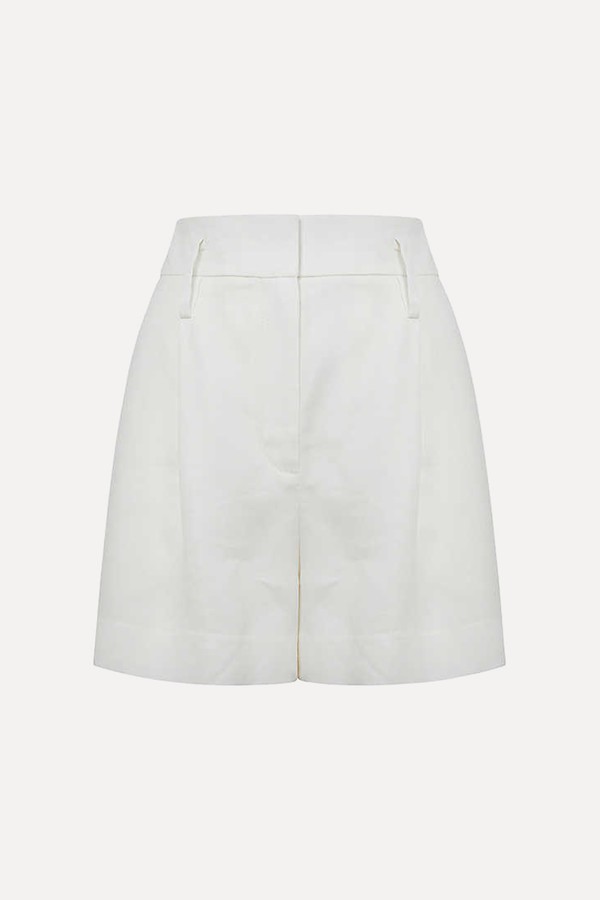 Hollie Linen Pleat Front Shorts from Reiss
