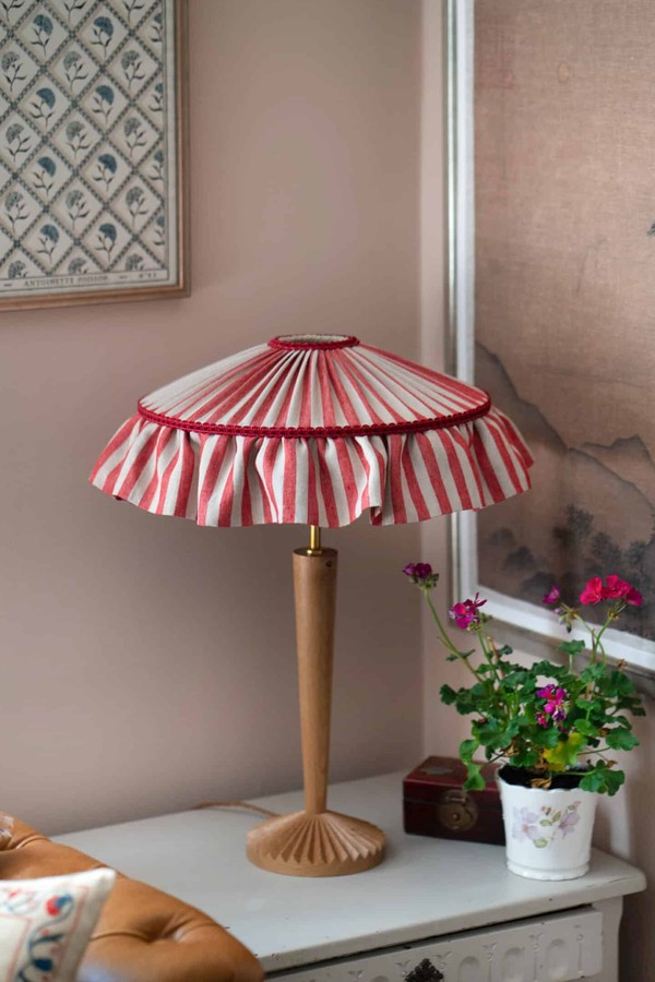 Tent Stripe Tiffany Ruffle Lampshade