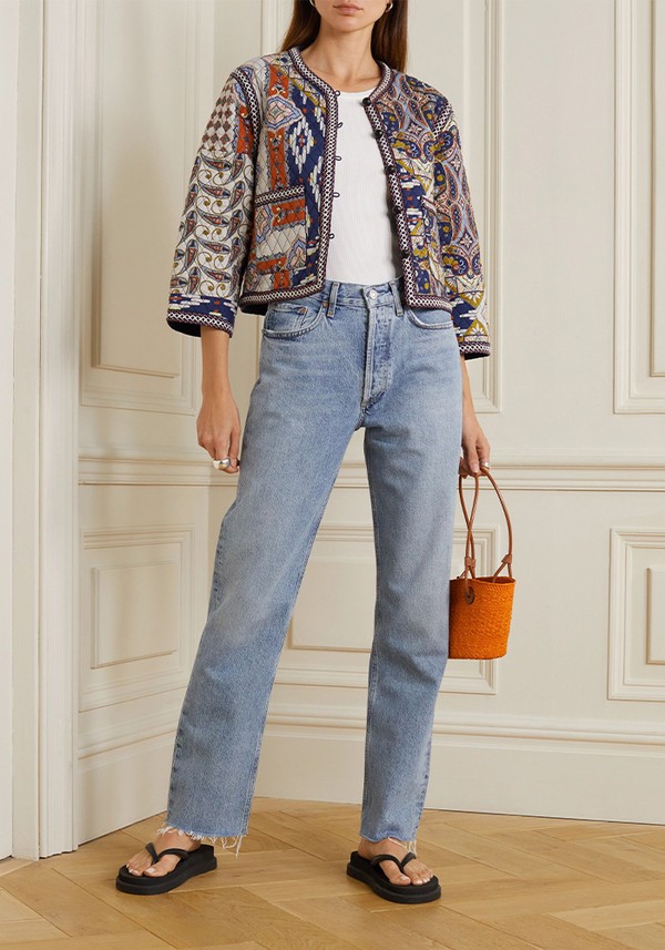 Marissa Cropped Quilted Printed Cotton Poplin Jacket from Cara Cara