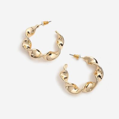 Gold Mini Twist Hoops from Topshop