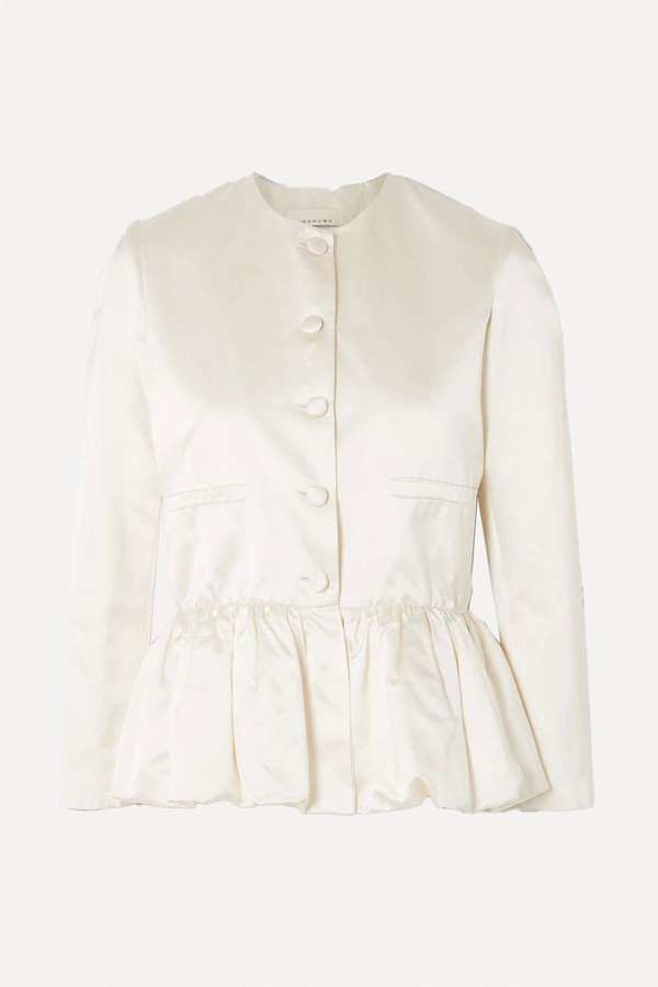 Duchesse Silk-Satin Peplum Jacket