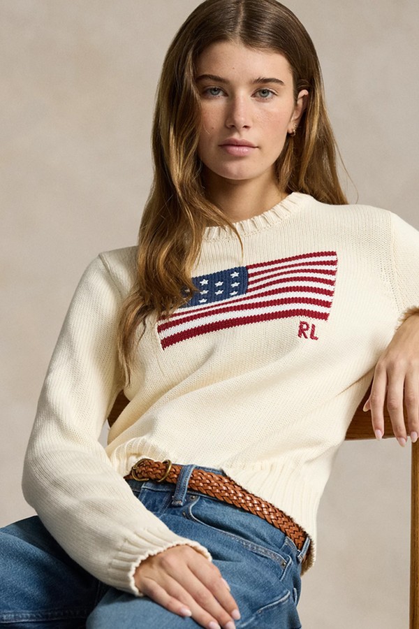 Flag Cotton Crewneck Jumper