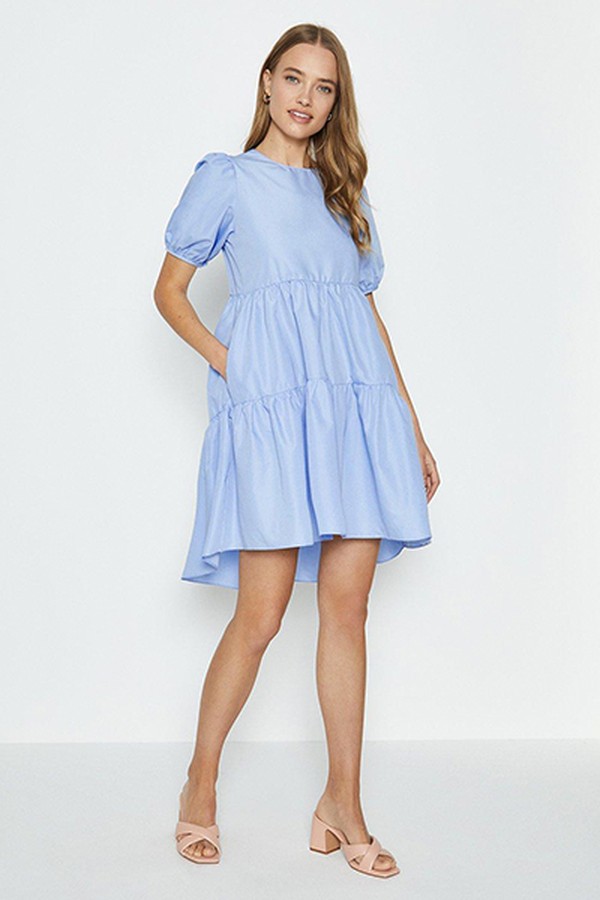 Puff Shoulder Smock Dress