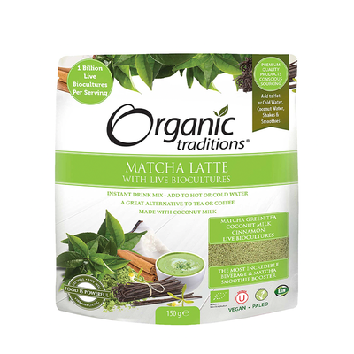 Organic Matcha Latte with Probiotics from Organic Traditions