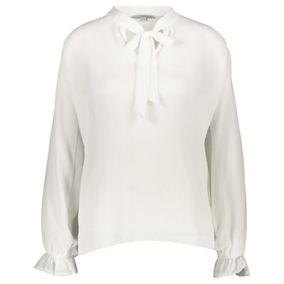 White Mini Pleat Blouse