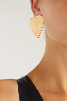 Torn Heart Oversized Gold-Tone Earrings from Alaïa