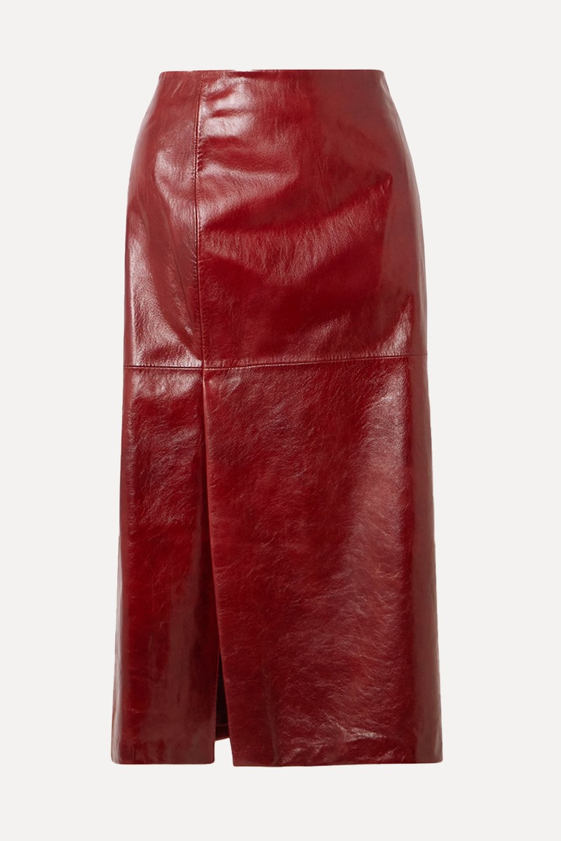 Paneled Leather Midi Skirt from Sportmax