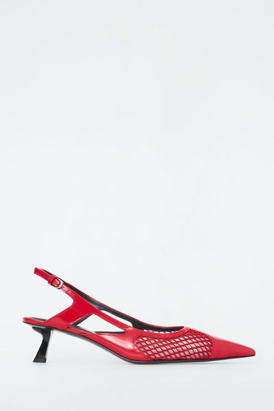 Pointed Mesh Slingback Kitten Heels from COS