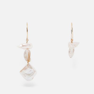 Natural Pearl, Seashell & Stone Earrings from Zara
