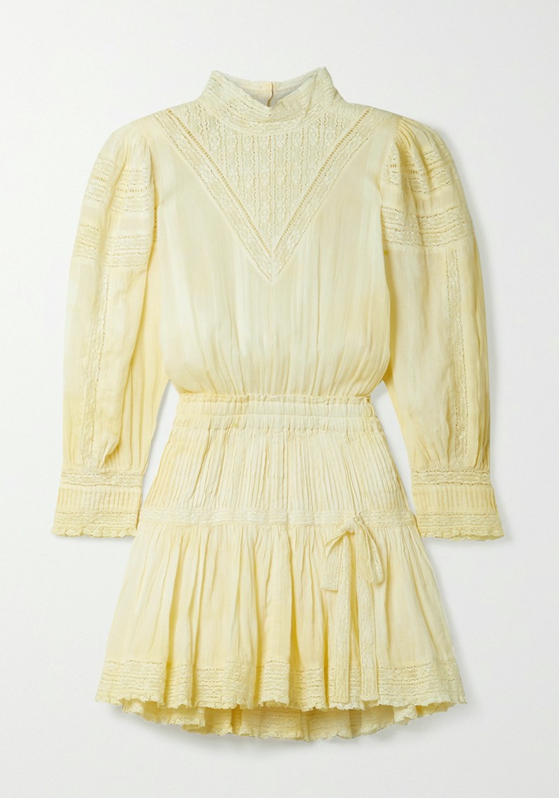 Yellow Lace Mini Dress from LoveShackFancy