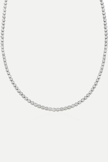 9ct White Gold Cubic Zirconia Collarette Necklace from Beaverbrooks